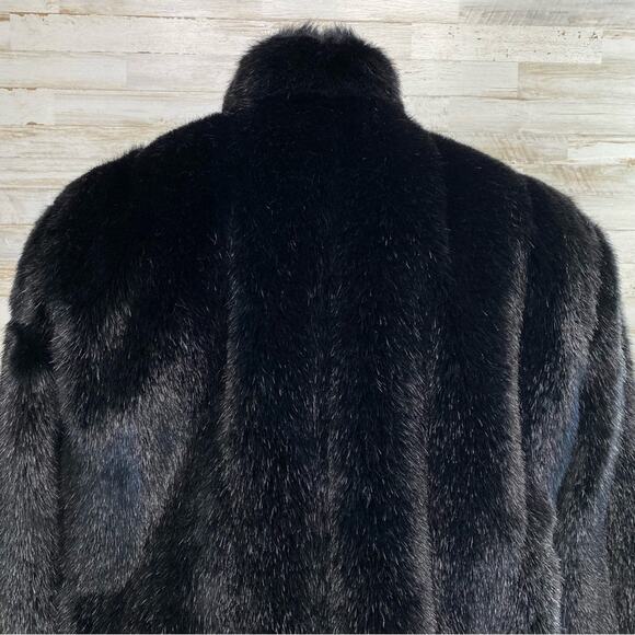 St. John Collection by Marie Gray Faux Fur Jacket Vest Womens Size XS Black - Picture 12 of 16